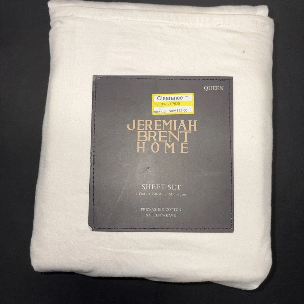 Jeremiah Brent Home Cotton Sateen Weave  4 Piece Sheet Set Size Queen 20722